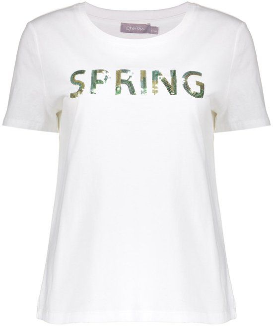 Geisha T-shirt Spring Met Sequins 62376 41 Off-white Dames Maat - XXL