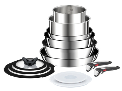 Tefal L97494 Ingenio Preference On 13-delige RVS set (koeken-, kookpannen, wok, deksels, handgrepen) - inductie