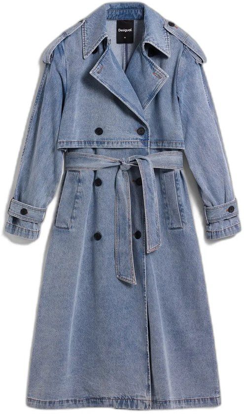 Desigual Damesjas Vio Parka Blauw Polyester Maat S