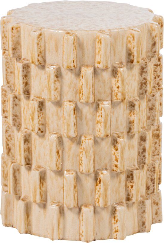 WOOOD Axu Decoratieve Bijzettafel Ø 35 CM - Keramiek - Zand - 45x35x35