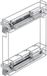 Emuca Uitschuifbaar flessenrek Suprastar, met zachte sluiting, module 150 mm, Staal, Verchroomd
