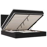 vidaXL Ottoman Bed with Mattresses and LEDs 160x200cm Velvet Black