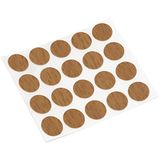 Adsamm® 20 x afdekdoppen | Ø 1,3 cm Ø 0,51" | walnoot | rond | 0,45 mm dunne, zelfklevende meubelpatches