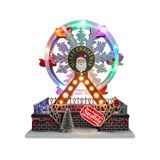 Avilia – Roue panoramique animée Joywheel Carrousel de Noël avec lumières LED colorées et musiques, décoration peinte à la main à batterie pour maison, table ou cadeau festif unique