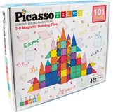 PicassoTiles Tactic Picasso Tiles Magnetic Tiles Building Set - 101 Pieces - Multicolour