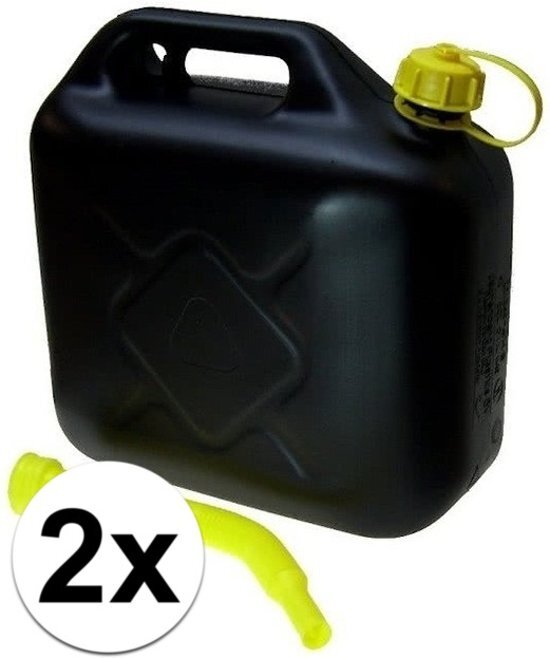 Ben Tools 2x Jerrycan zwart - 20 liter - inclusief schenktuit