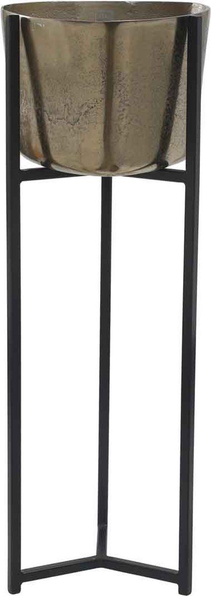 PTMD Collection Rolan Driehoekige Plantenbak - 28 x 28 x 80 cm - Goud