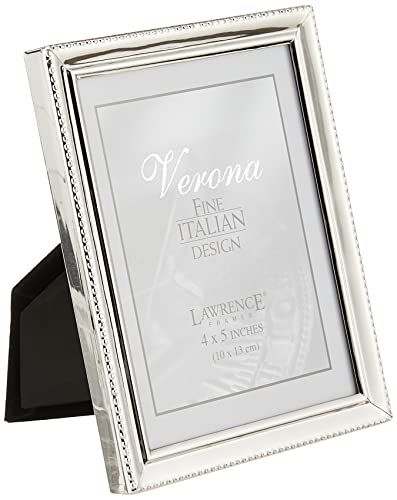 Lawrence Frames 11645 gepolijst zilveren plaat 4x5 fotolijst - Bead Border Design