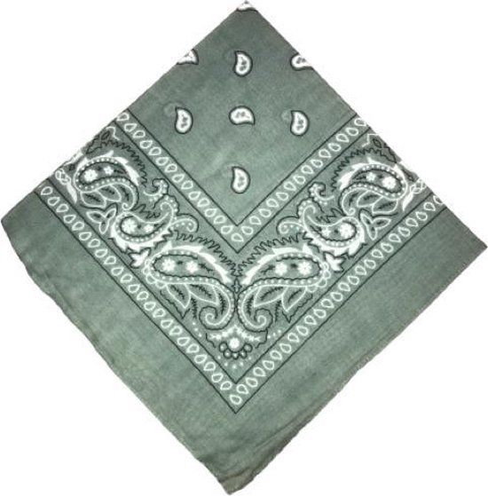 Bandana Paisley grijs - 100% katoen - grey - Cotton - zakdoek - hoofdband - sjaaltje - accessoire - carnaval
