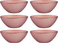 Artesania Cerd Vivalto Bols/plats de service/bols à soupe - 6x - Murano - verre - D15 x H6 cm - rose - Empilable