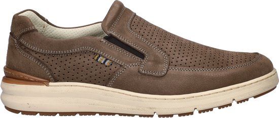 Nelson Heren Instapper Nubuck Taupe Maat 44