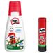 Pritt knutsellijm, transparant drogende alleslijm voor thuis, op school of op kantoor, witte knutsellijm voor kinderen, voordeelverpakking met 1 fles à 100 g en 1 Pritt Stick Kebestift 11 g