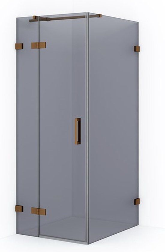 Maxaro Douchecabine Diamond 100x80cm 8mm Rookglas Koper