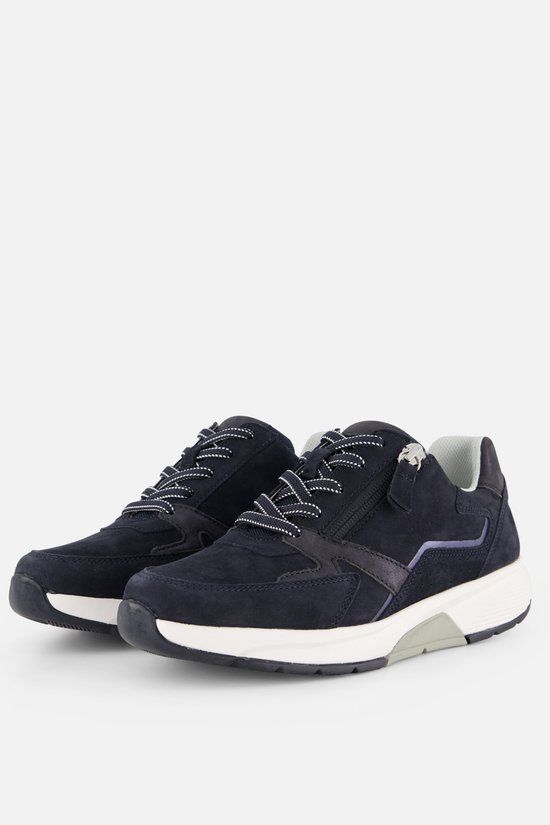 Gabor Rollingsoft Sneakers blauw Suède