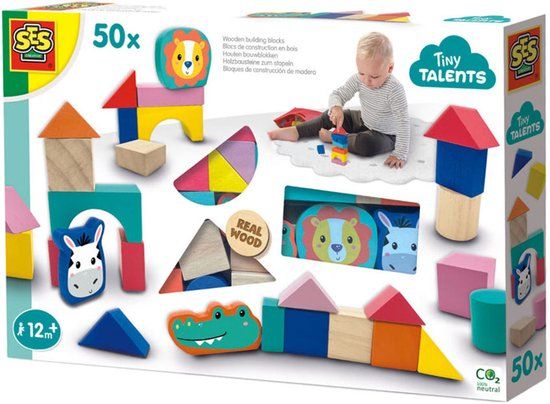 SES Creative Tiny Talents Houten Bouwblokken 52-delige Set