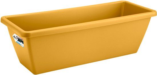 Elho Barcelona Balkonbak 50 - Plantenbak voor Balkon Buiten - Ø 49.8 x H 16.0 cm - Honinggeel