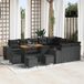 Prolenta Maison Exclusive Tuinset met 13 delen, zwarte polyrotan loungeset