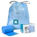 Plasticplace Code K Compatibel (50 Count) Blauwe Recyclingzakken Trekkoord Vuilnisbakken Liners 10 Gallon/38 Liter 24.45 "x 28"