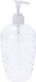 Merkloos Zeeppompje/dispenser - Transparant - Druppels - 18 cm - Badkamer/Toilet/Keuken