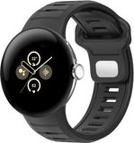 Strap-it Sport bandje siliconen geschikt voor Google Pixel Watch 5 (45 mm) / 4 (45 mm) / 3 (45 mm) - Zwart