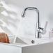 Robinet de lavabo BF101C2CP - Pivotant à 360° - Commande à levier unique - Cartouche en céramique - Laiton - Chrome