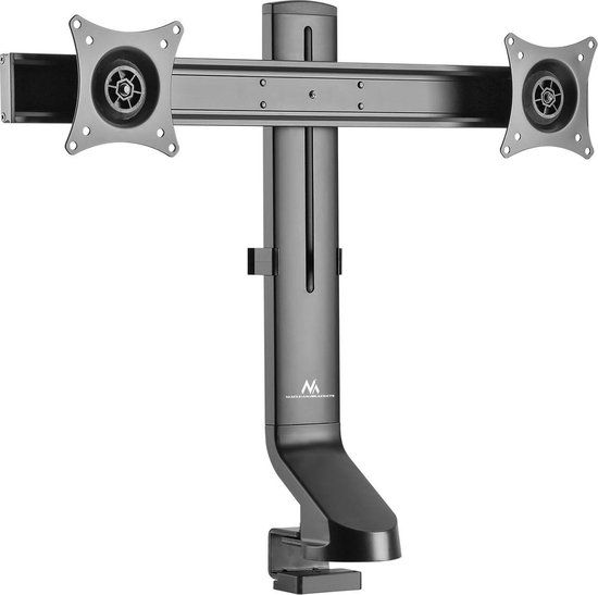 Maclean MC-854 Monitorbeugel voor 2 schermen 17-27 inch Aluminium Zwart - Grijs