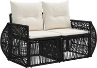 vidaXL Tuinbank 2-Aantal zitplaatsen Zwart poly rattan