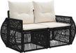 vidaXL Banc de jardin 2 places noir poly rotin