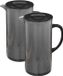 5Five Carafe à jus/carafe - Lot de 3 pièces - noir - avec couvercle - 1950 ml - plastique