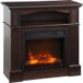 Cheminée électrique effet flammes LED luminosité réglable avec télécommande - 1800 W - 80,5 x 32,3 x 80,5 cm