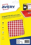 Avery PET08R Markeringspunten - Ø 8 mm - Rood - 2940 stuks