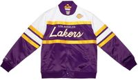 Mitchell & Ness Trainingsjas met knoopsluiting Los Angeles Lakers Paars Polyester Mannen L