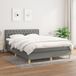 Maison Exclusive - Sommier à lattes de lit avec matelas Gris foncé 140x200cm Tissu