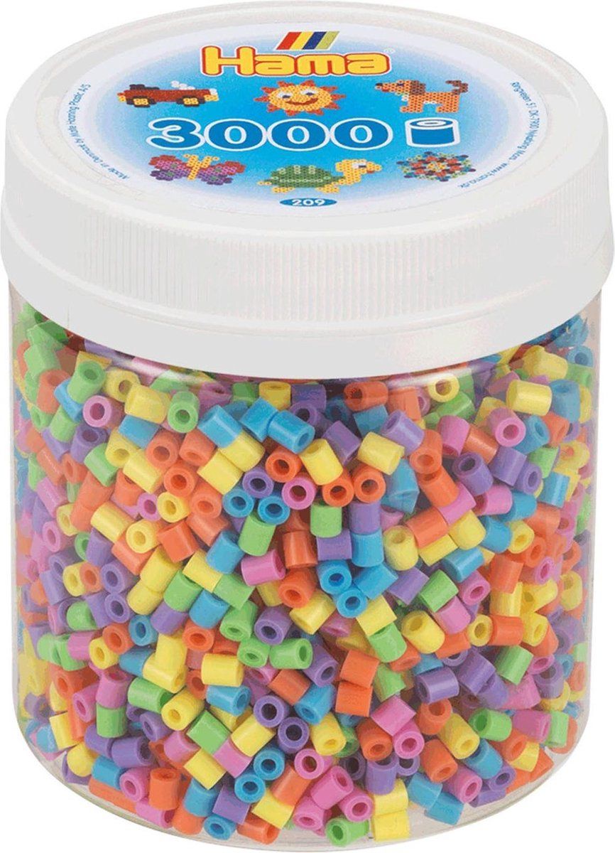 Hama 209-50 3.000 Midi kralen-Pastel Mix - Multicolor - One Size