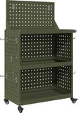 vidaXL Gereedschapswagen olijfgroen 65 x 35 x 111 cm koudgewalst staal
