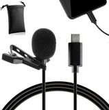 MOJOGEAR Speldmicrofoon USB-C voor smartphone en tablet - 1,5 meter kabel dasspeld - Lavalier microfoon voor o.a. iPhone 15, iPhone 16, iPhone 17 & Samsung/Android smartphones - Zwart