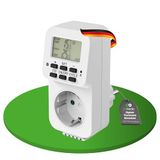 conecto Digitaal thermostaatstopcontact met interne sensor en timer, voor terrarium, broeikas, rookoven, verwarming, temperatuurregelaar, vorst, 3600 watt, wit