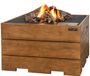 Happy Cocooning Vuurtafel Teakhout Met RVS - Vierkant - Antraciet