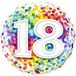 Folat 18 jaar Regenboog Confetti Folieballon - 45cm