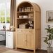 OKWISH Keukenkast - Hoge Kast Met Bogenfront - 76 x 40 x 180 cm - Naturel