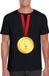 Bellatio Decorations Shoppartners Bv Gouden medaille kampioen shirt zwart heren - Winnaar shirt Nr 1 XL