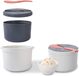 Cuiseur à riz pour micro-ondes 2 L - Set de cuiseur à riz avec panier vapeur - Sans BPA - PP de qualité alimentaire - Inclut cuillère à riz/passoire - Compact 18,5 x 18,5 x 13 cm - Cuiseur à riz pour micro-ondes