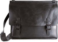 Harold's Leren Business tas Schoudertas met laptopvak Aberdeen Messengerbag Black Zwart
