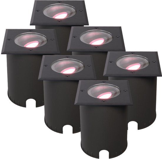 HOFTRONIC SMART HOFTRONIC Set van 6 Cody Smart Grondspots XL Zwart