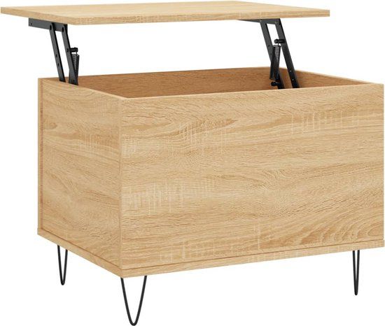 vidaXL Salontafel 60x44,5x45 cm Bewerkt Hout Sonoma Eikenkleurig