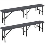 Casaria Set van 2 Bierbanken - Opvouwbaar 8 Personen 183cm - Antraciet