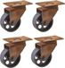 Sotech Set de 4 roulettes de meubles ROSTOCK Ø 70 mm, aspect rouille