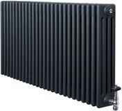 MonsterShop 4-kolomsradiator - grijs - 600x1190 mm - thermostaatkraan