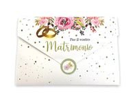 LINA OFFICINE GRAFICHE CREATIVE 96-253 bruiloftskaart, cadeau voor felicitaties en bruiloften, inclusief envelophanger, 11 x 16 cm