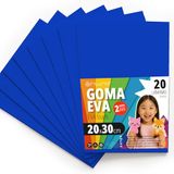 OFITURIA EVA-rubber voor school- en creatieve projecten, kleurrijke schuimplaten voor doe-het-zelfprojecten, kunst, kinderdecoratie, scrapbooking, kunsthandwerk, 20 x 30 cm (blauw, 20 stuks)